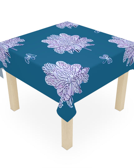 Lavender Floral Butterflies Tablecloth, 55" x 55"