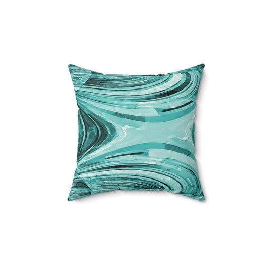 Uzi Spiral Tif 14" x 14" Faux Suede Square Pillow