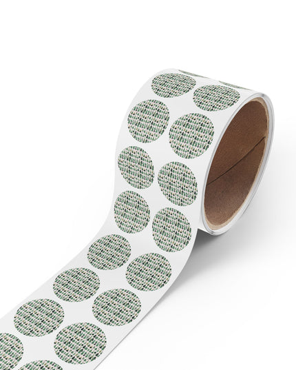 Mini Green Trees Round Sticker Label Rolls, 1" x 1"
