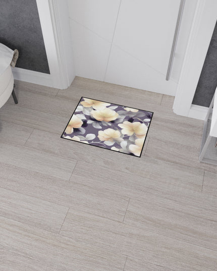 White Blush Floral Bunch Heavy Duty Floor Mat, 18" x 24"