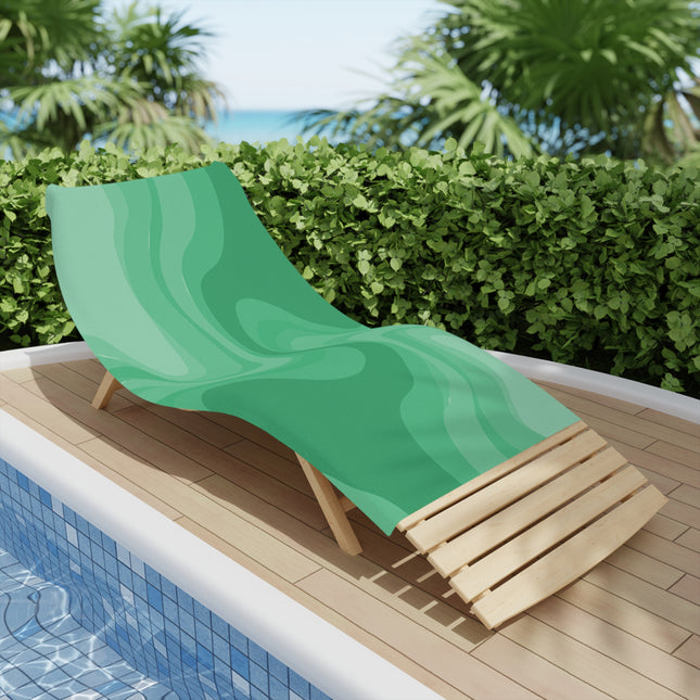 Mint Green Wavey Beach Towel, 30" x 60"