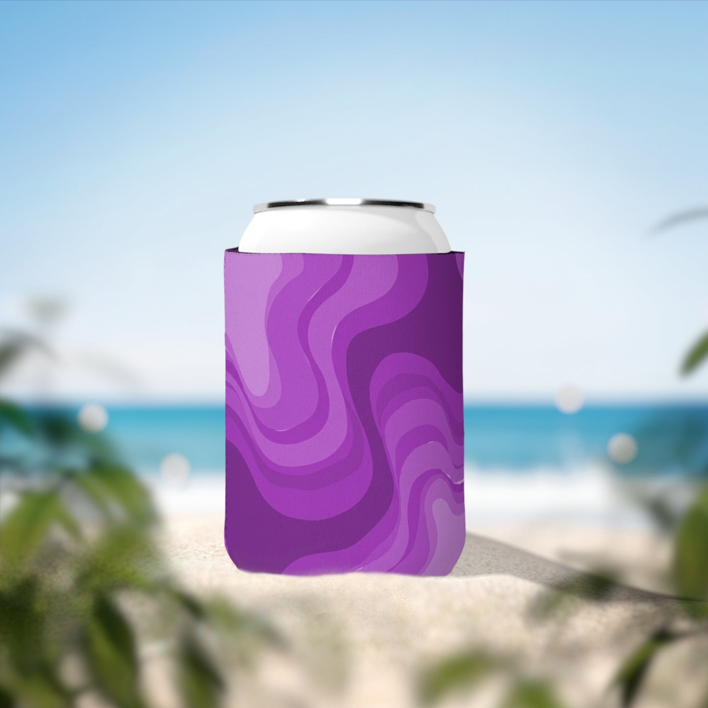 Wavey Purple Wavey 12 oz Can Cooler Sleeve