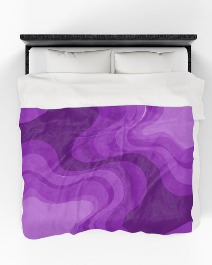 Wavey Purple Wavey Velveteen Plush Blanket, 60" x 80"