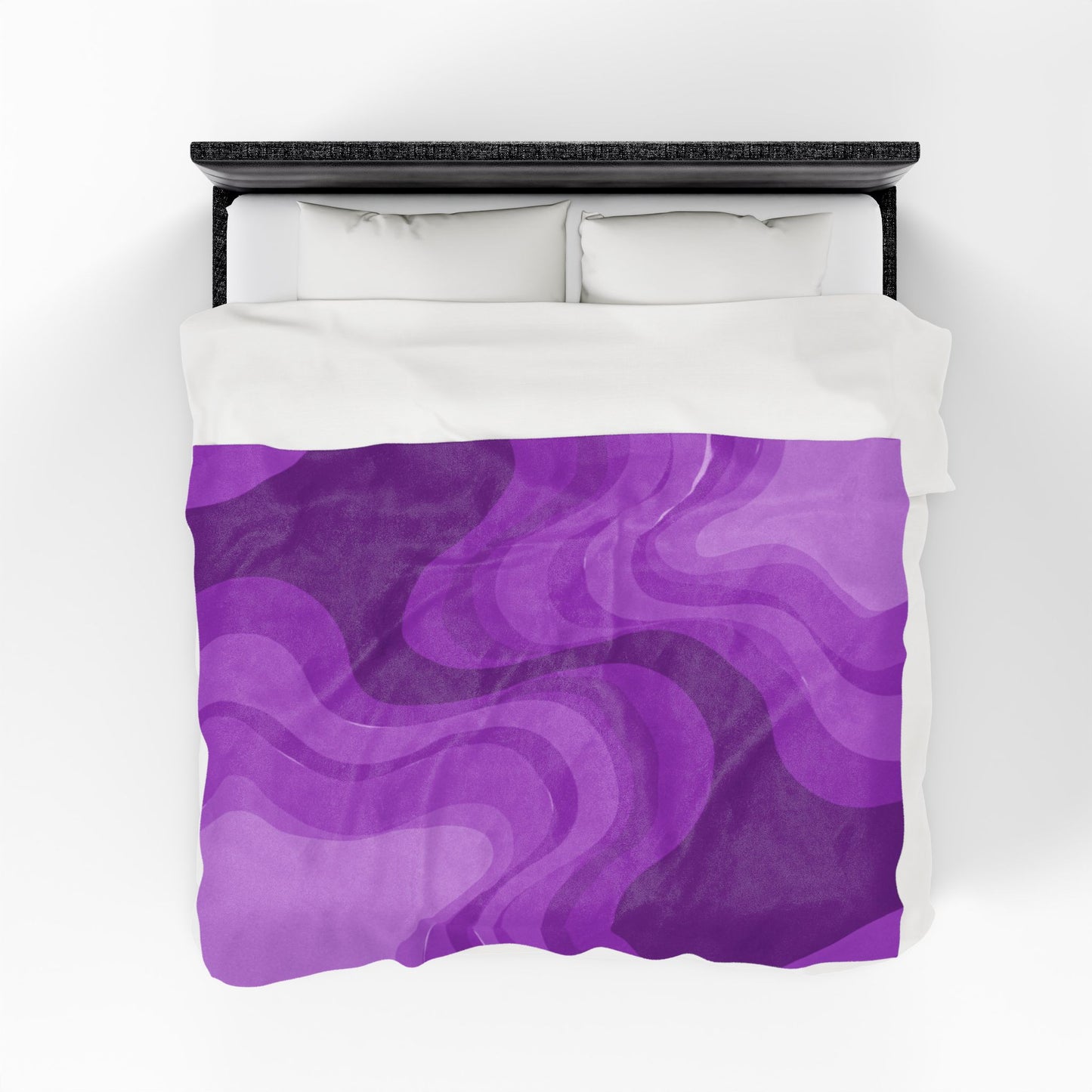 Wavey Purple Wavey Velveteen Plush Blanket, 60" x 80"