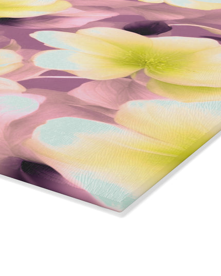 Lemon Blossom Floral Bunch Glass Cutting Board, 8" x 11"