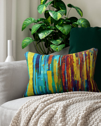 Striped Alpha Spun Polyester Lumbar Pillow, 20" x 14"