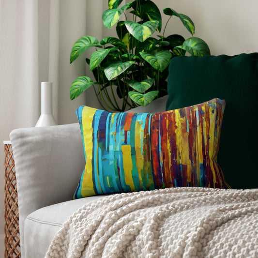 Striped Alpha Spun Polyester Lumbar Pillow, 20" x 14"