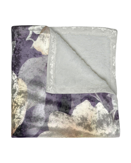 White Blush Floral Bunch Crushed Velvet Blanket, 50" x 60"