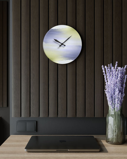 Lavender Sea Golden Fog Acrylic Wall Clock, Round or Square, 10.75" x 10.75"