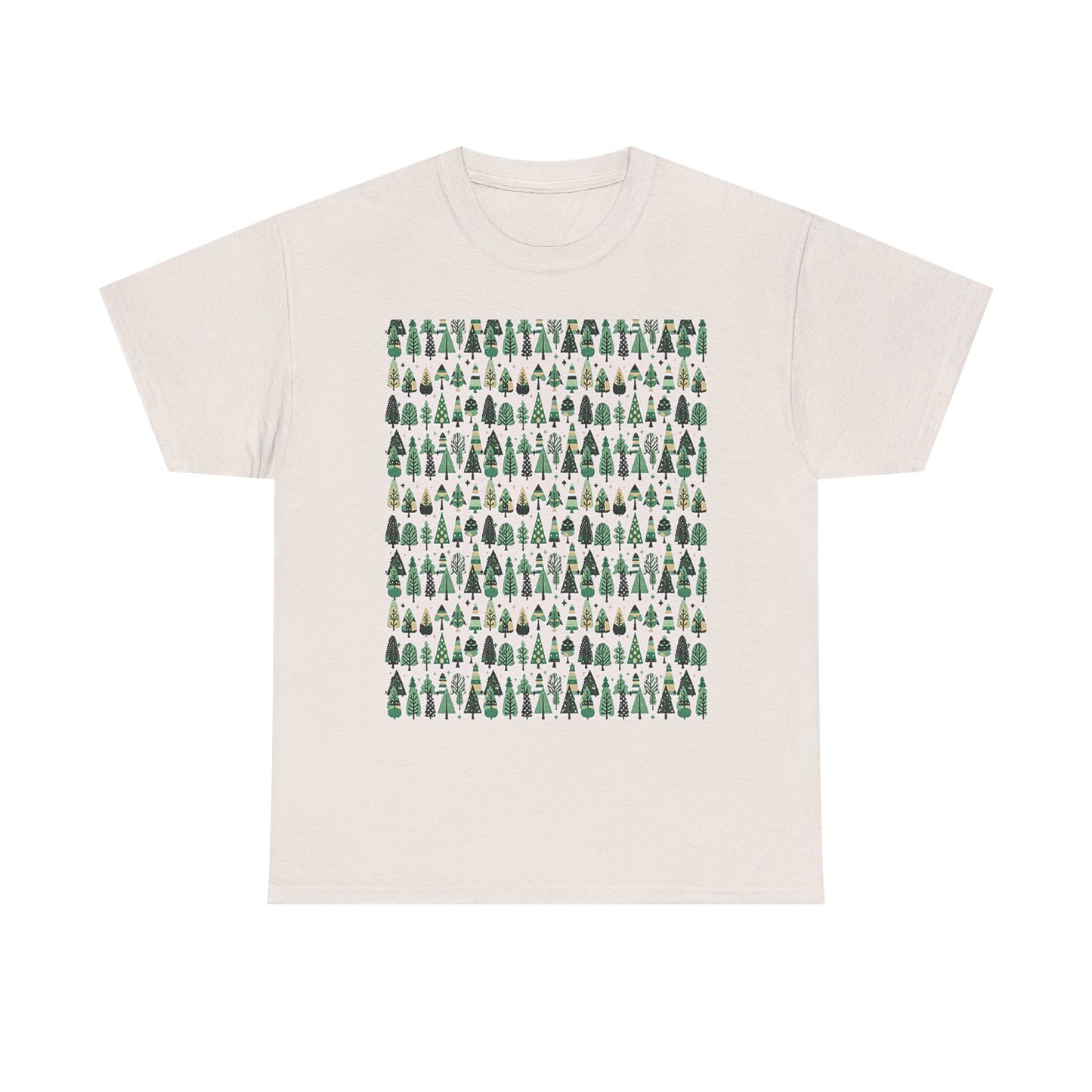 Mini Vintage Green Trees Unisex Heavy Cotton Tee, Large - XL - 2XL - 3XL
