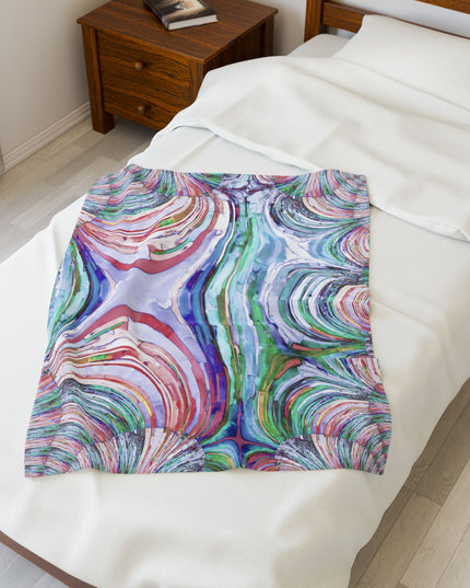 Uzi Spiral Pastels Velveteen Plush Blanket, 30" x 40"
