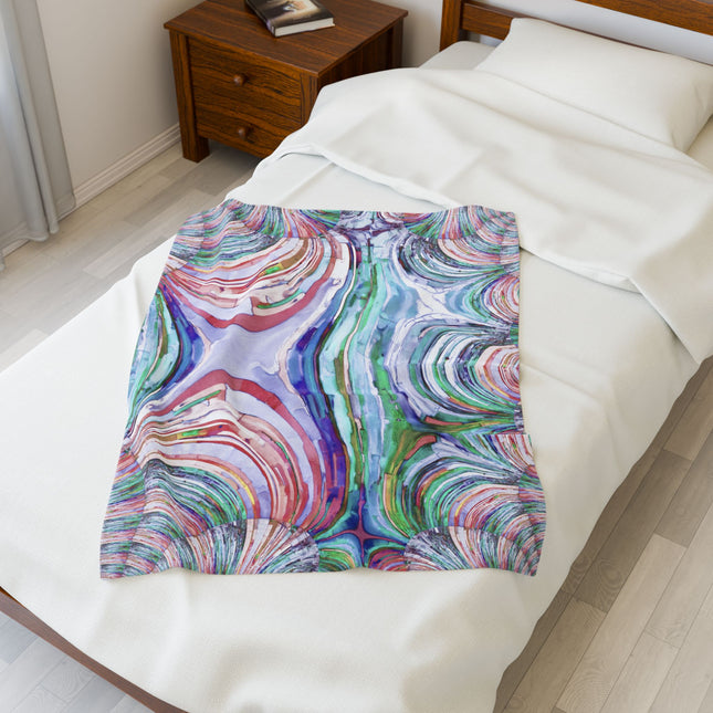Uzi Spiral Pastels Velveteen Plush Blanket, 30" x 40"