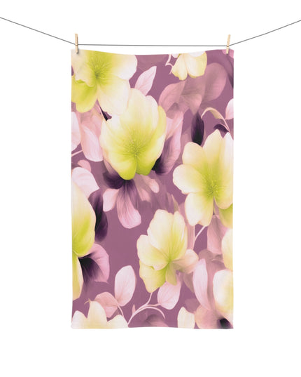 Lemon Blossom Floral Bunch Hand Towel, 16" x 28"