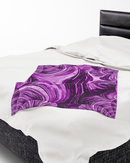 Uzi Spiral Powder Lavender Velveteen Plush Blanket, 30" x 40"