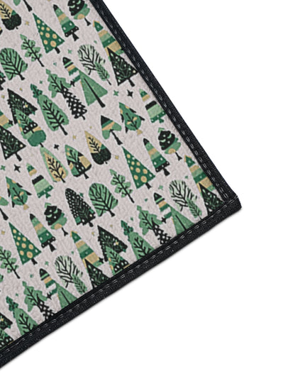 Mini Vintage Green Trees 24" x 36" Heavy Duty Floor Mat