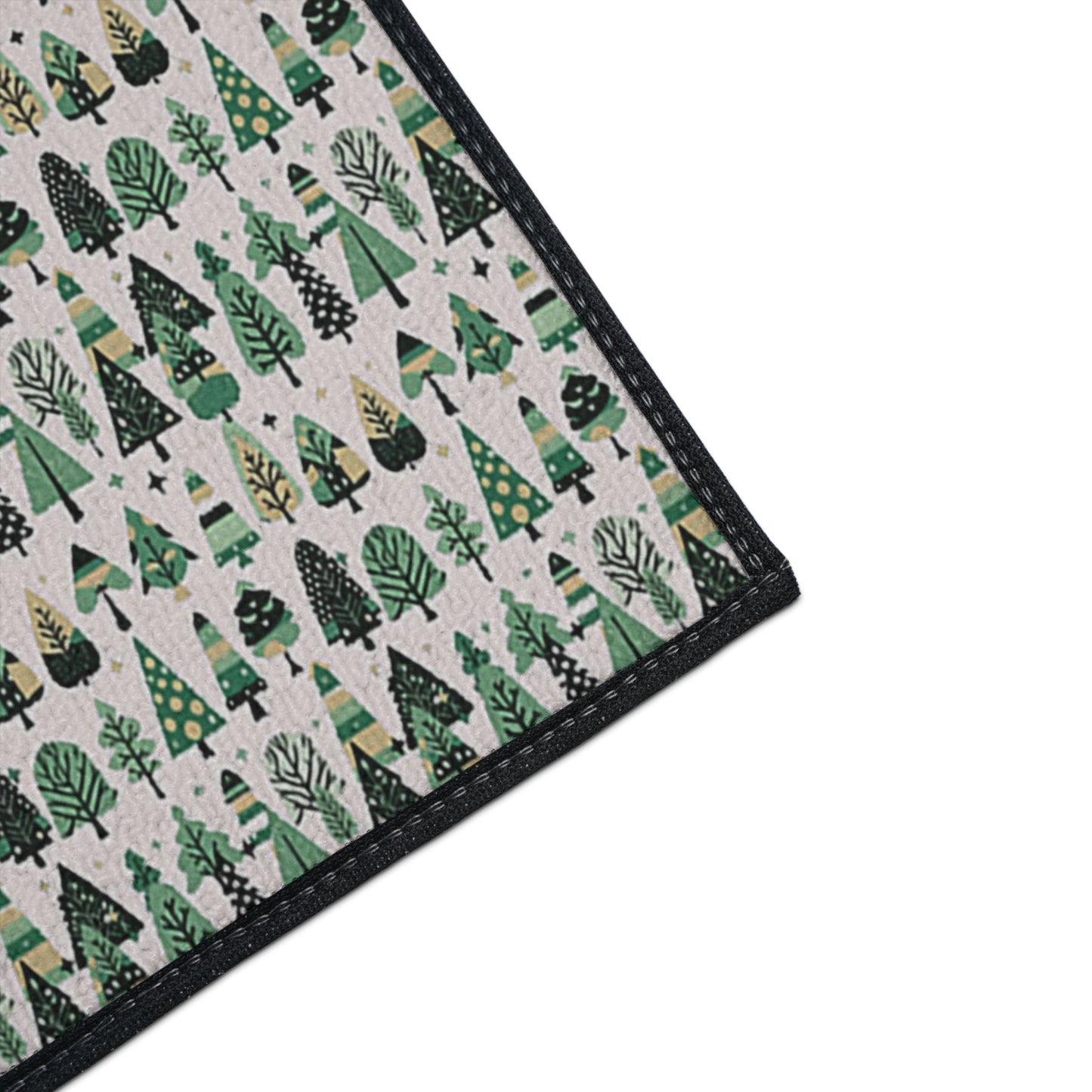 Mini Vintage Green Trees 24" x 36" Heavy Duty Floor Mat