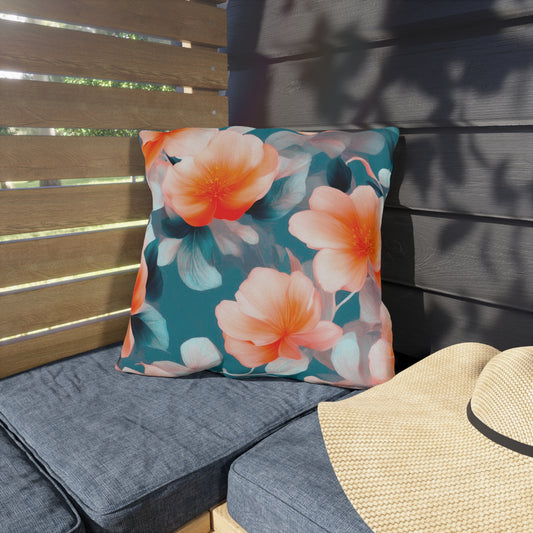 Orange Blossom Floral Bunch 18" x 18" Outdoor Pillow