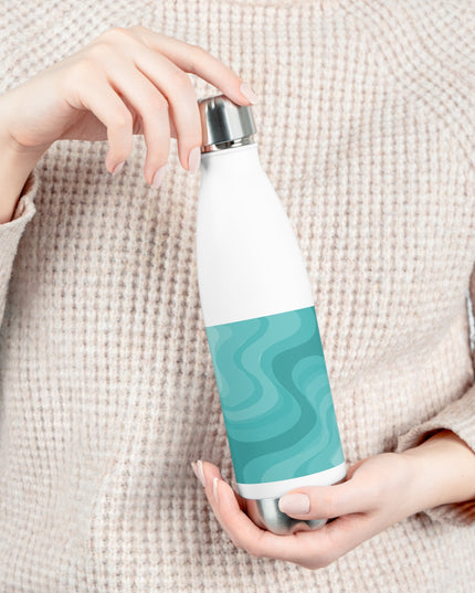 Tif Green Wavey 20oz Insulated Water Bottle