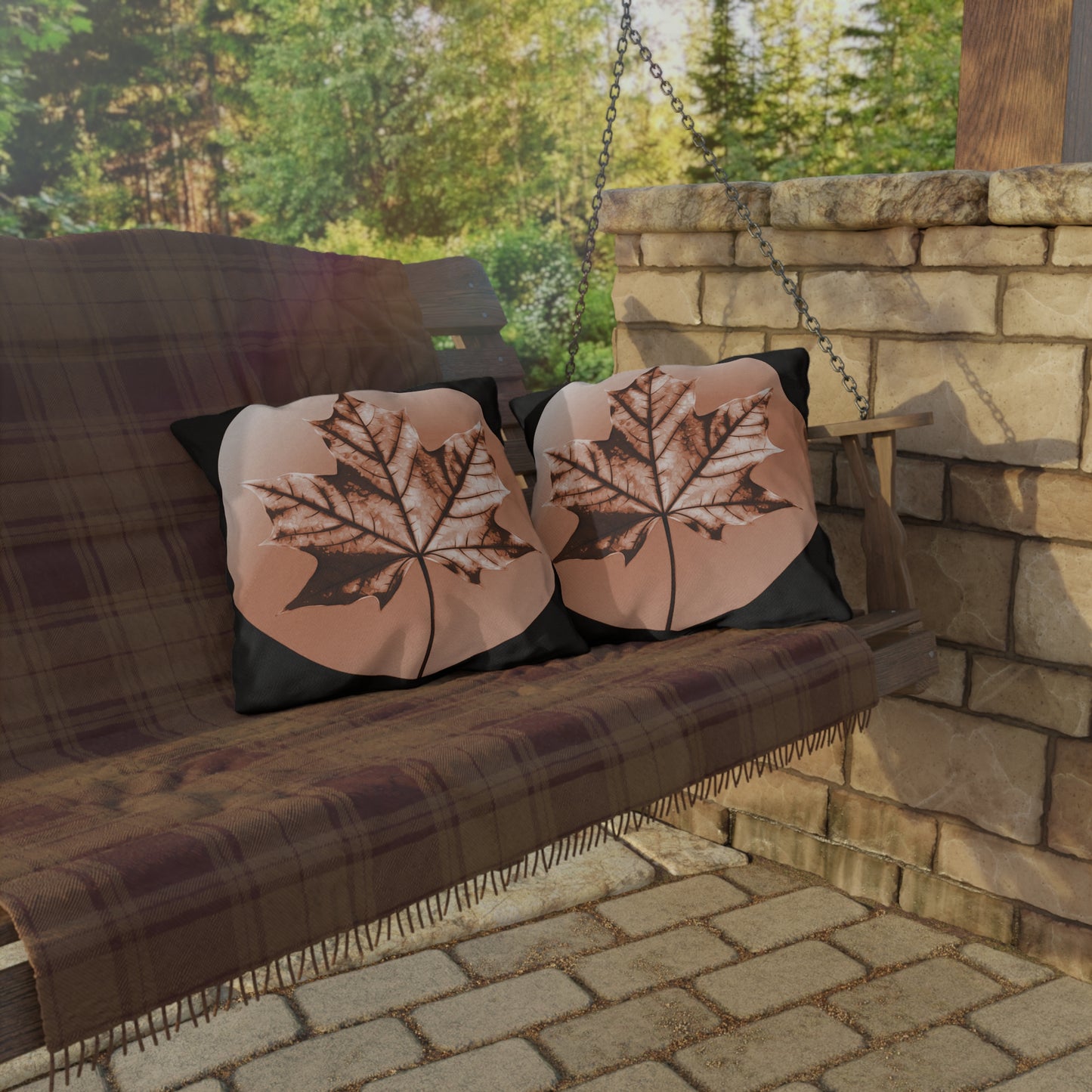 Soft Maple Leaf 18" x 18" Outdoor Pillow