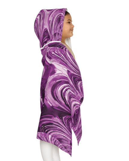 Uzi Spiral Powder Lavender Youth Hooded Towel, 24" x 48"