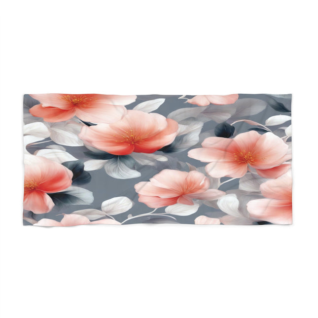 Red Blossom Floral Bunch 30" x 60" Beach Towel