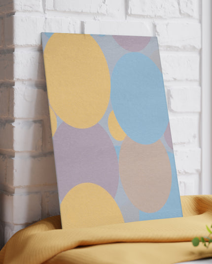 Pastel Baby Blue and Peach Patches 8" x 11" Glass Cutting Board