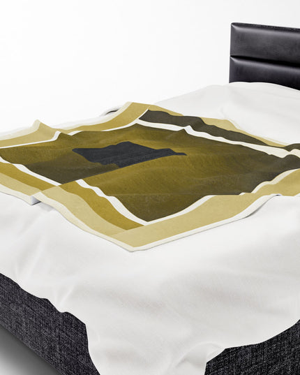 Tan Shadow Velveteen Plush Blanket, 50" x 60"