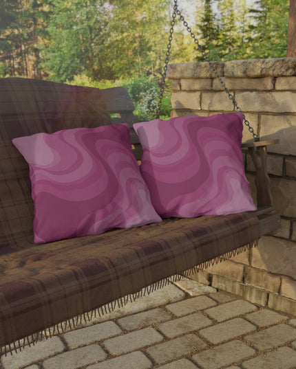 Pinky Mauve Wavey 20" x 20" Outdoor Pillow