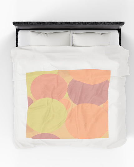Pastel Hot Peach Patches Velveteen Plush Blanket, 50" x 60"