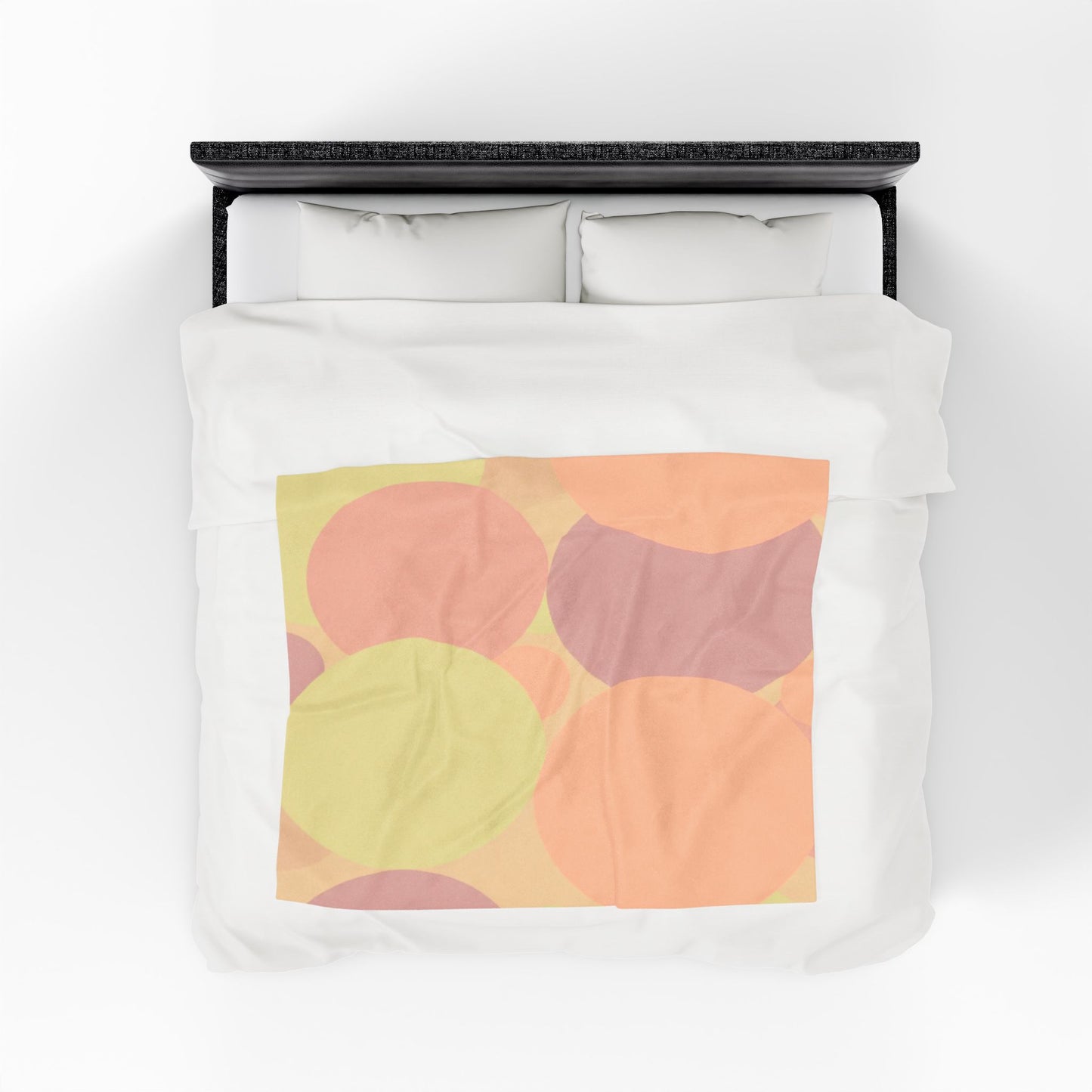 Pastel Hot Peach Patches Velveteen Plush Blanket, 50" x 60"