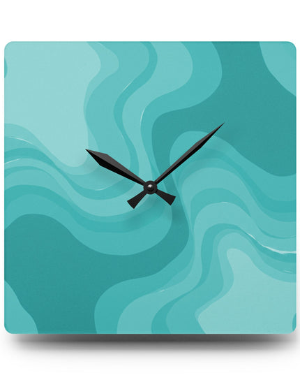 Tif Green Wavey 10.75" x 10.75" Round or Square Acrylic Wall Clock