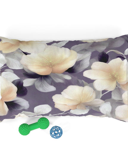 White Blush Floral Bunch Pet Bed, 28" × 18"