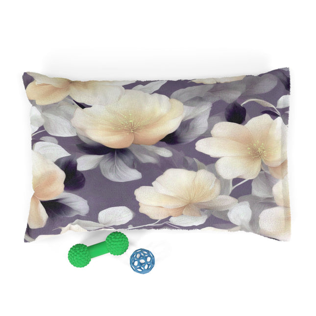 White Blush Floral Bunch Pet Bed, 28" × 18"