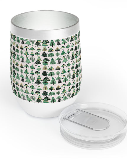Mini Vintage Green Trees 12 oz Chill Wine Tumbler