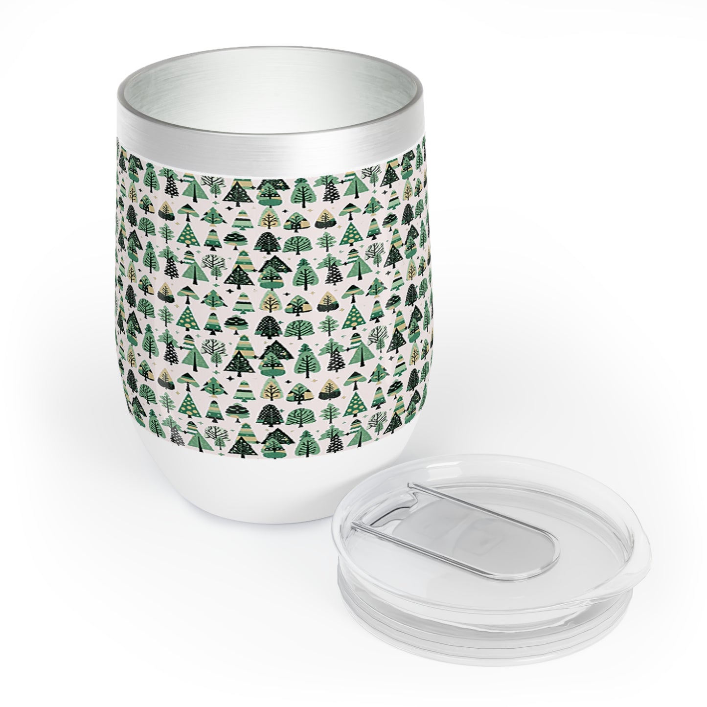 Mini Vintage Green Trees 12 oz Chill Wine Tumbler