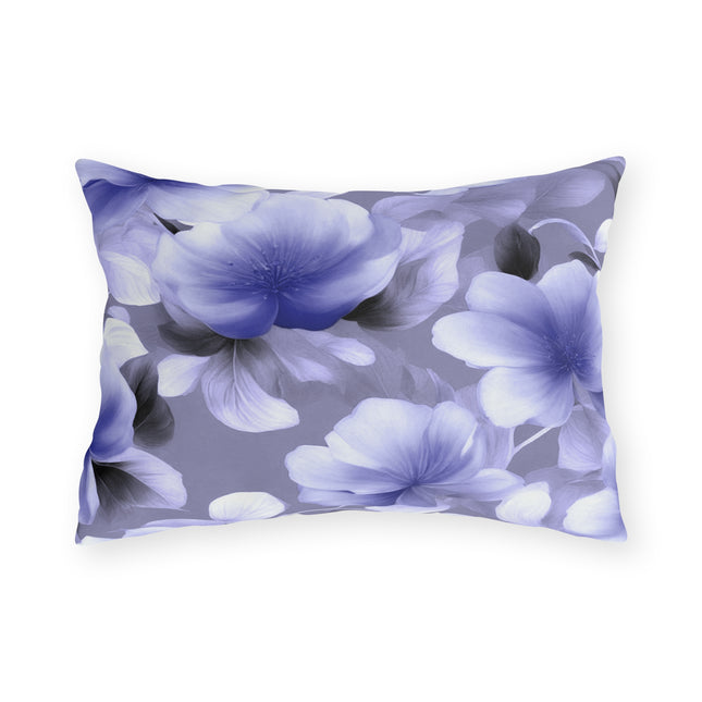 Indigo Blossom Floral Bunch Outdoor Pillow, 20" x 14"