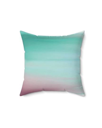 Green Sea Lavender Fog 14" x 14" Faux Suede Square Pillow