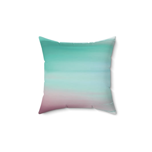 Green Sea Lavender Fog 14" x 14" Faux Suede Square Pillow