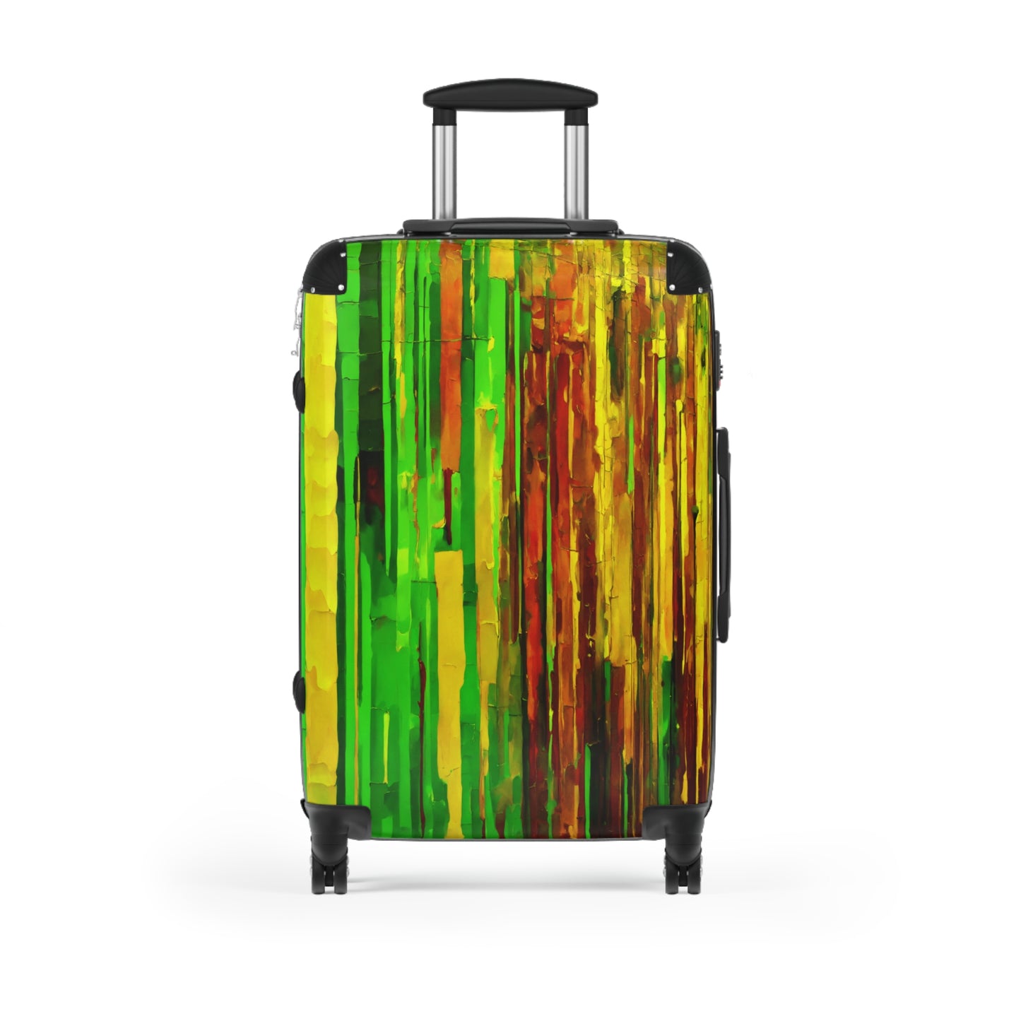 Striped Beta Medium Suitcase with built in lock, 4 double-wheels, telescopic handle, and ABS back hard-shell