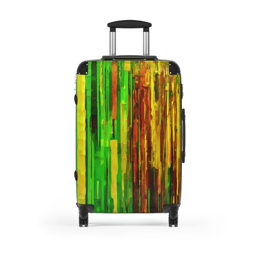 Striped Beta Medium Suitcase with built in lock, 4 double-wheels, telescopic handle, and ABS back hard-shell