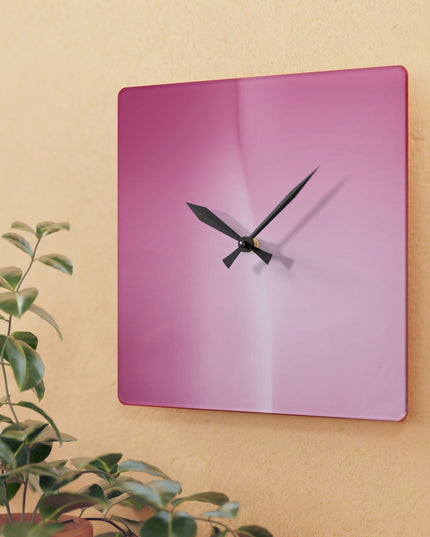 Pink Blush Fade Acrylic Wall Clock, Round or Square, 10.75" x 10.75"