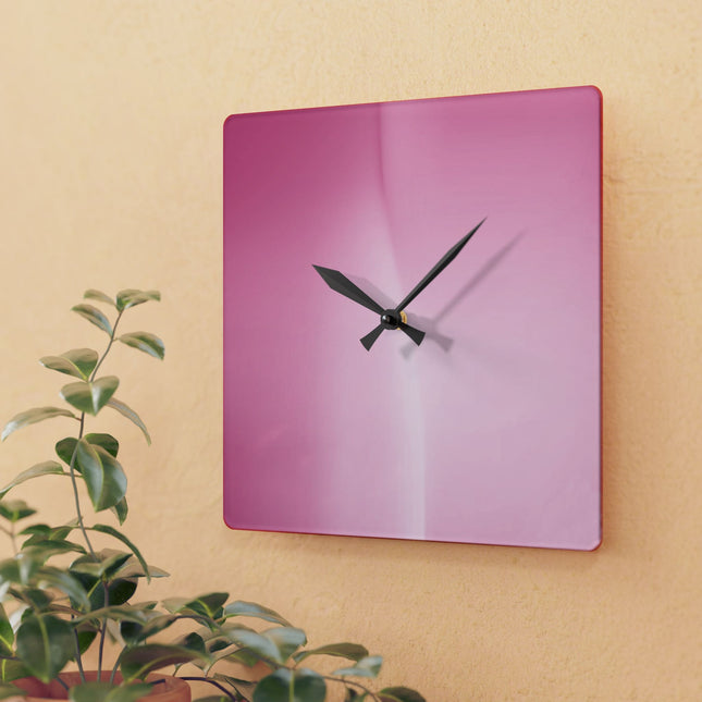 Pink Blush Fade Acrylic Wall Clock, Round or Square, 10.75" x 10.75"