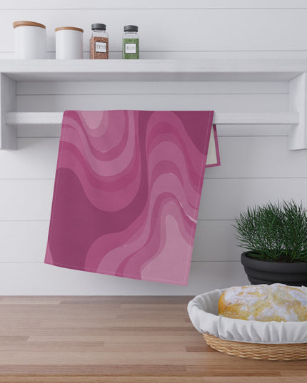 Pinky Mauve Wavey Tea Towels (cotton, poly), 18" x "30