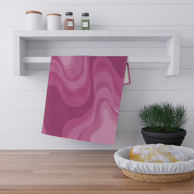 Pinky Mauve Wavey Tea Towels (cotton, poly), 18" x "30