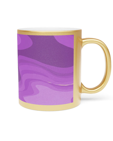 Wavey Purple Wavey 11 oz Metallic Mug (Silver\Gold)