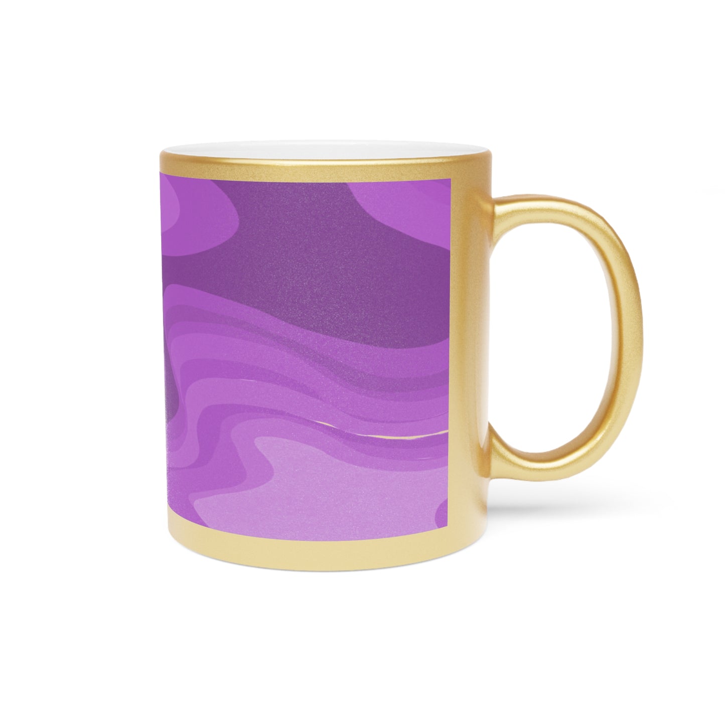 Wavey Purple Wavey 11 oz Metallic Mug (Silver\Gold)