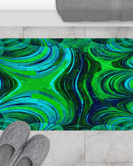 Uzi Spiral Blue Green 34" x 21" Bath Mat
