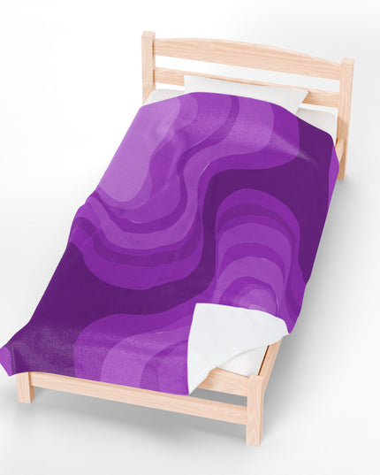Wavey Purple Wavey Velveteen Plush Blanket, 60" x 80"