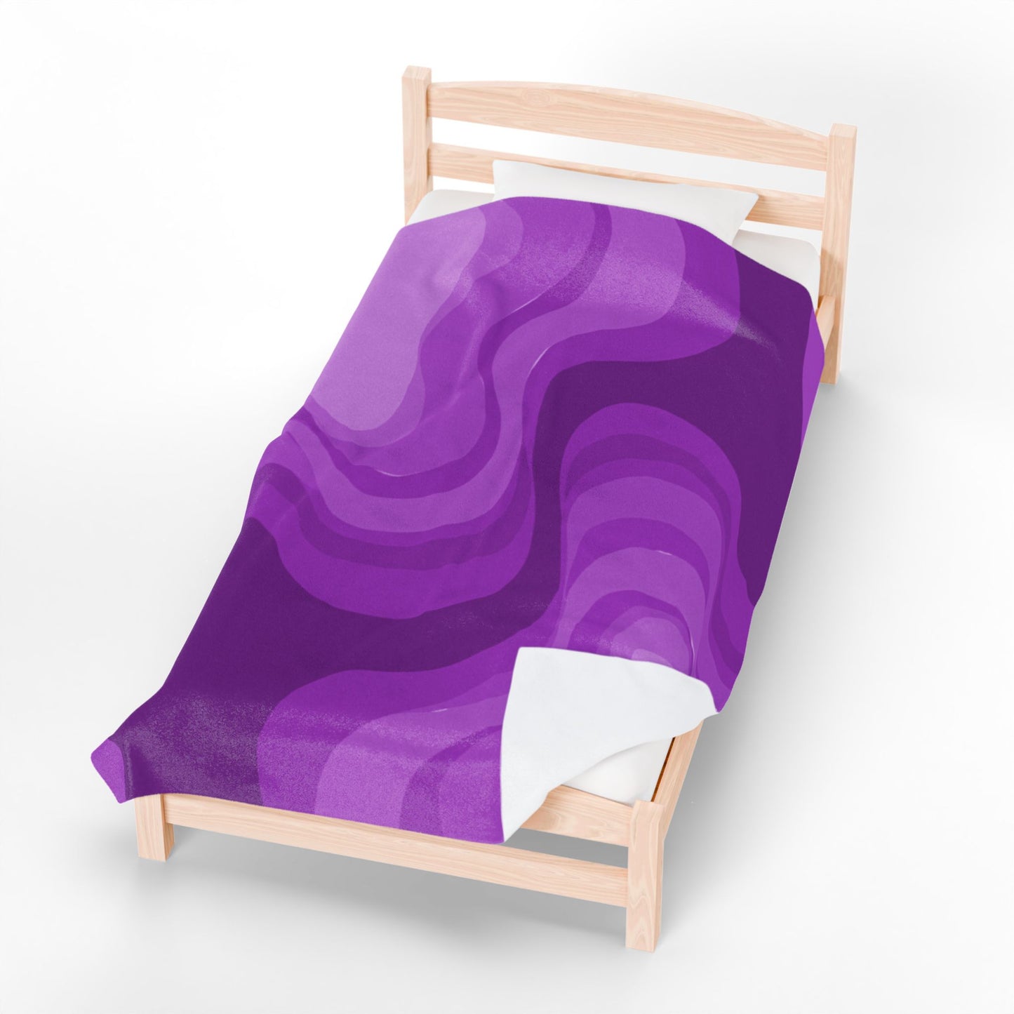 Wavey Purple Wavey Velveteen Plush Blanket, 60" x 80"
