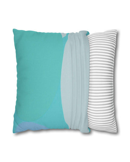 Pastel Tan and Tif Patches Spun Polyester Square Pillowcase, 14" x 14"